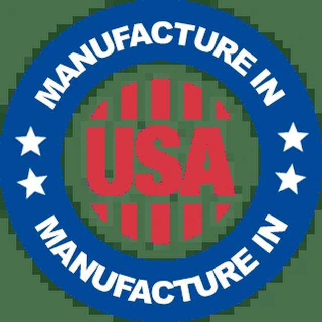 The supplied made-in-USA roundel enlarged, showing the words MANUFACTURE IN printed twice around the ring